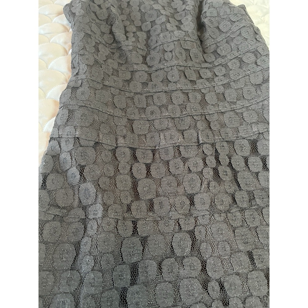 Anne Klein Womens Black Textured Dot Lace Sleeveless Shift Dress Size 2 Classic - Picture 3 of 8